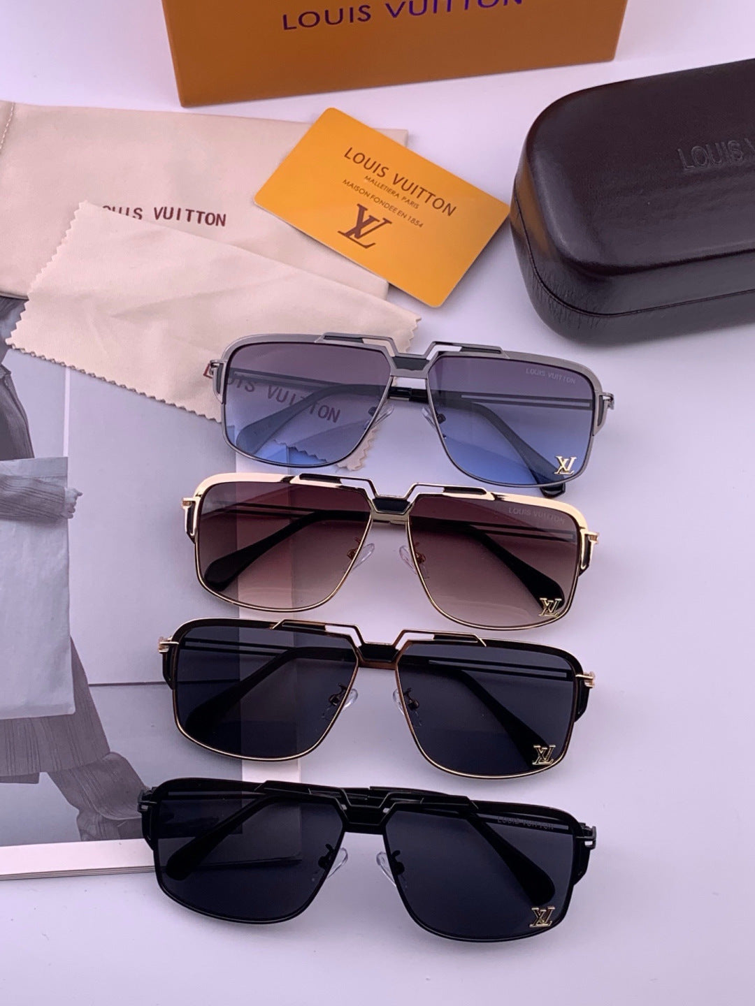 Louis Vuitton L91757 Aviator Orange Lens Sunglasses for Men & Women - detail image 4