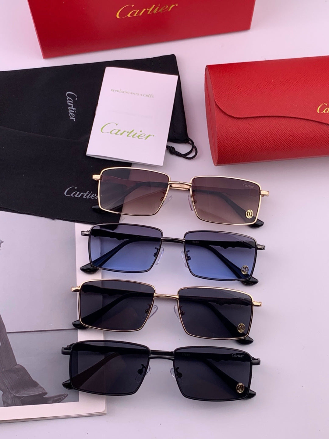 Cartier K51758 Fashion Black Lens Sunglasses for Men & Women - detail image 8