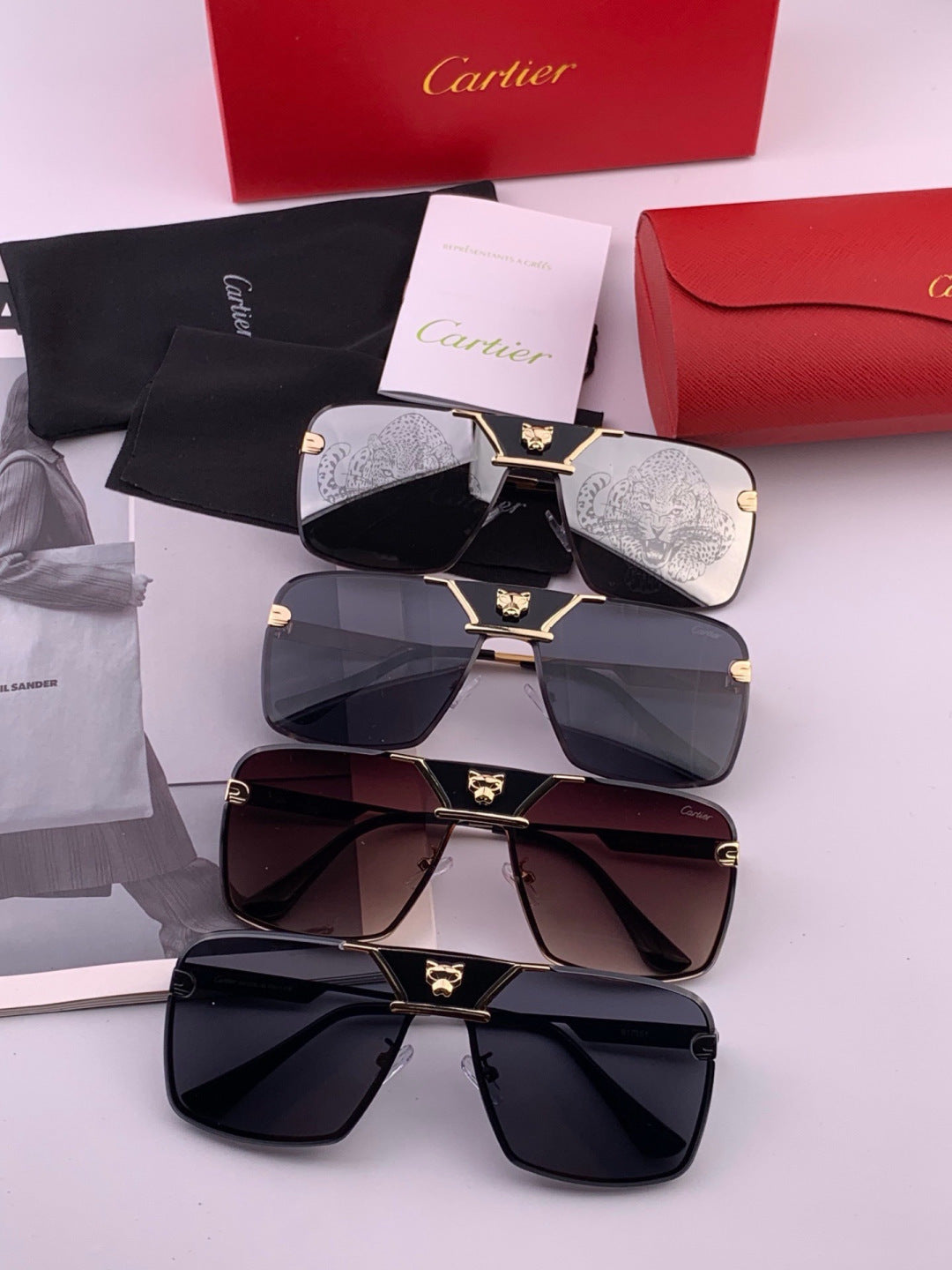 Cartier K11735 Fashion Black Lens Sunglasses for Men & Women - detail image 8