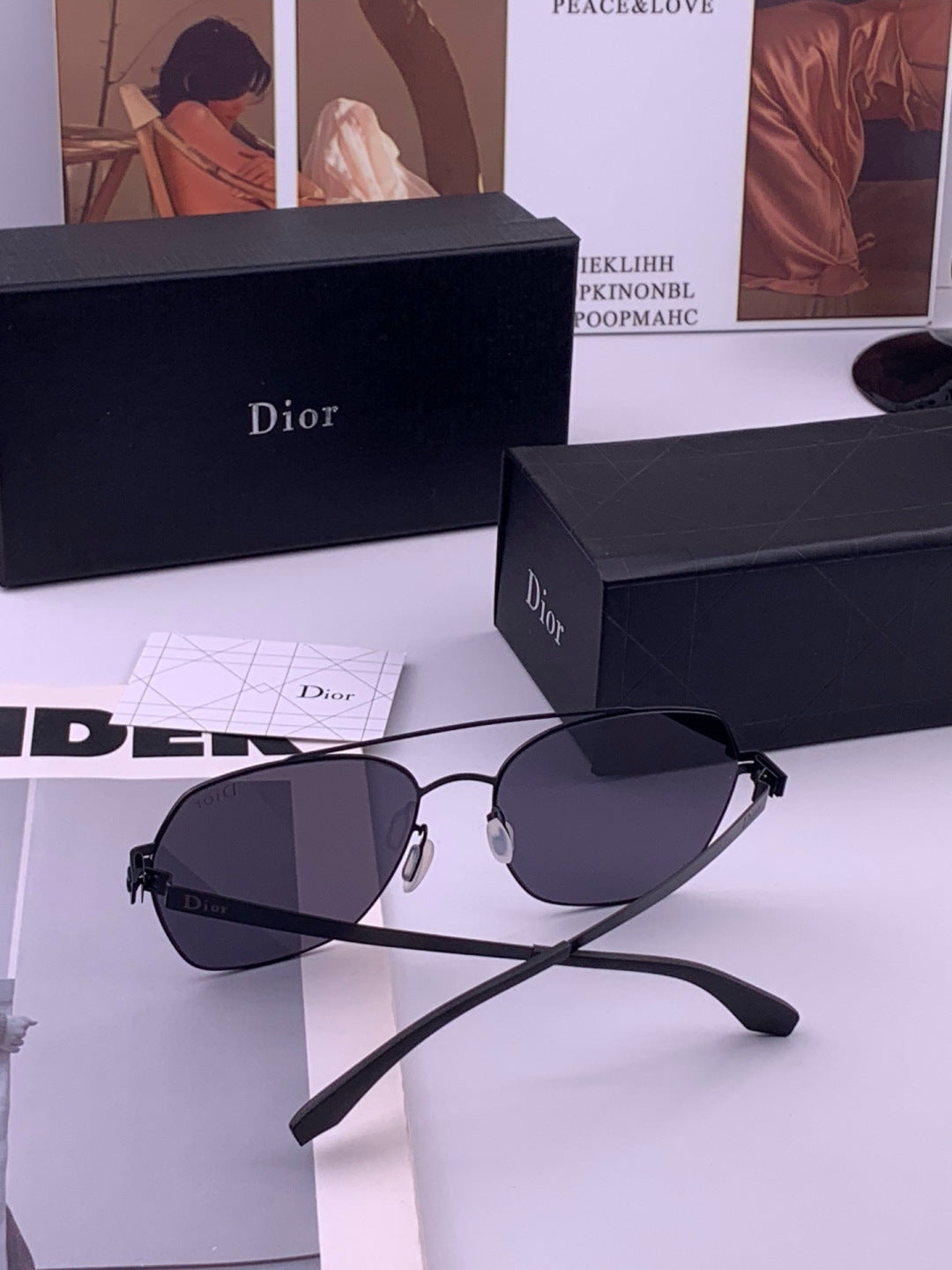 Dior Oversized Orange Lens Sunglasses for Men & Women - detail image 3