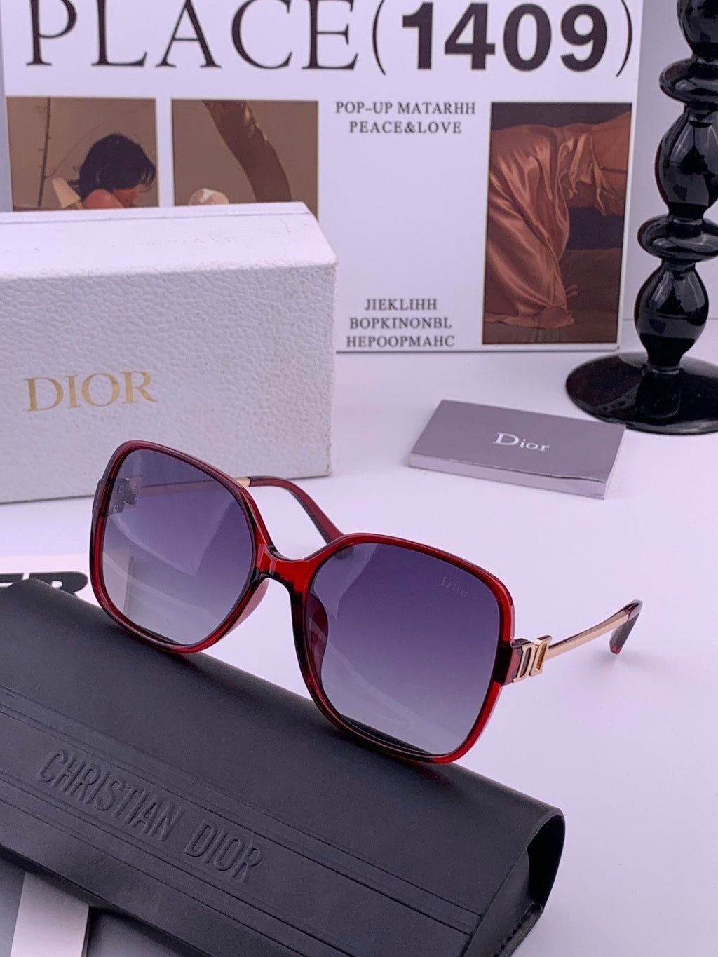 Dior D8266 Polarized Fashion Black Lens Sunglasses for Men & Women - detail image 2