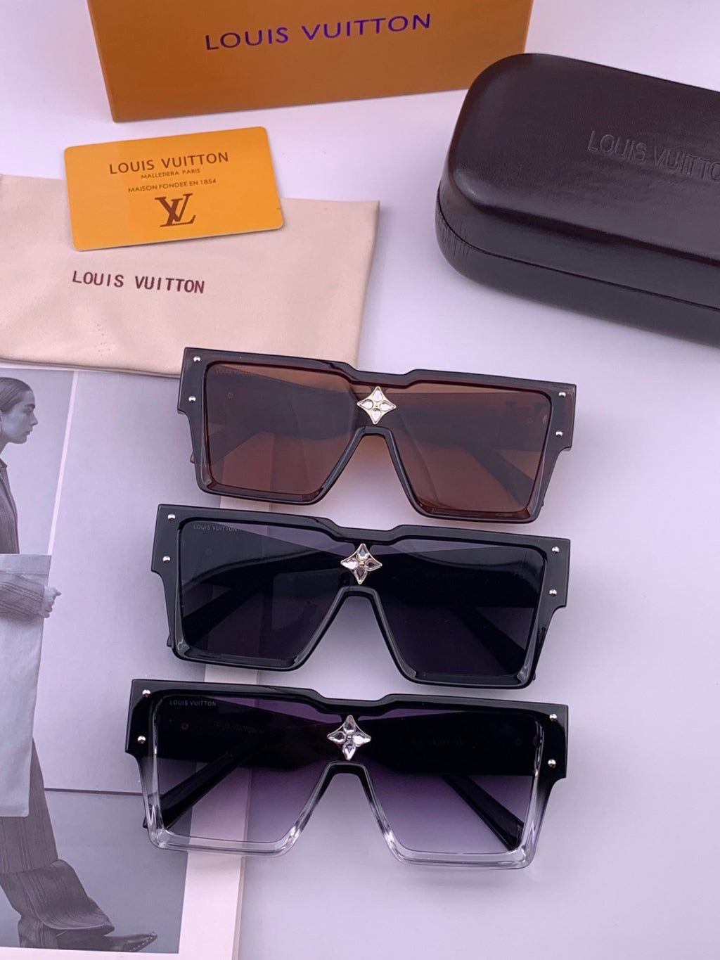 Louis Vuitton L7600 Square Black Lens Sunglasses for Women - 486174 - detail image 8