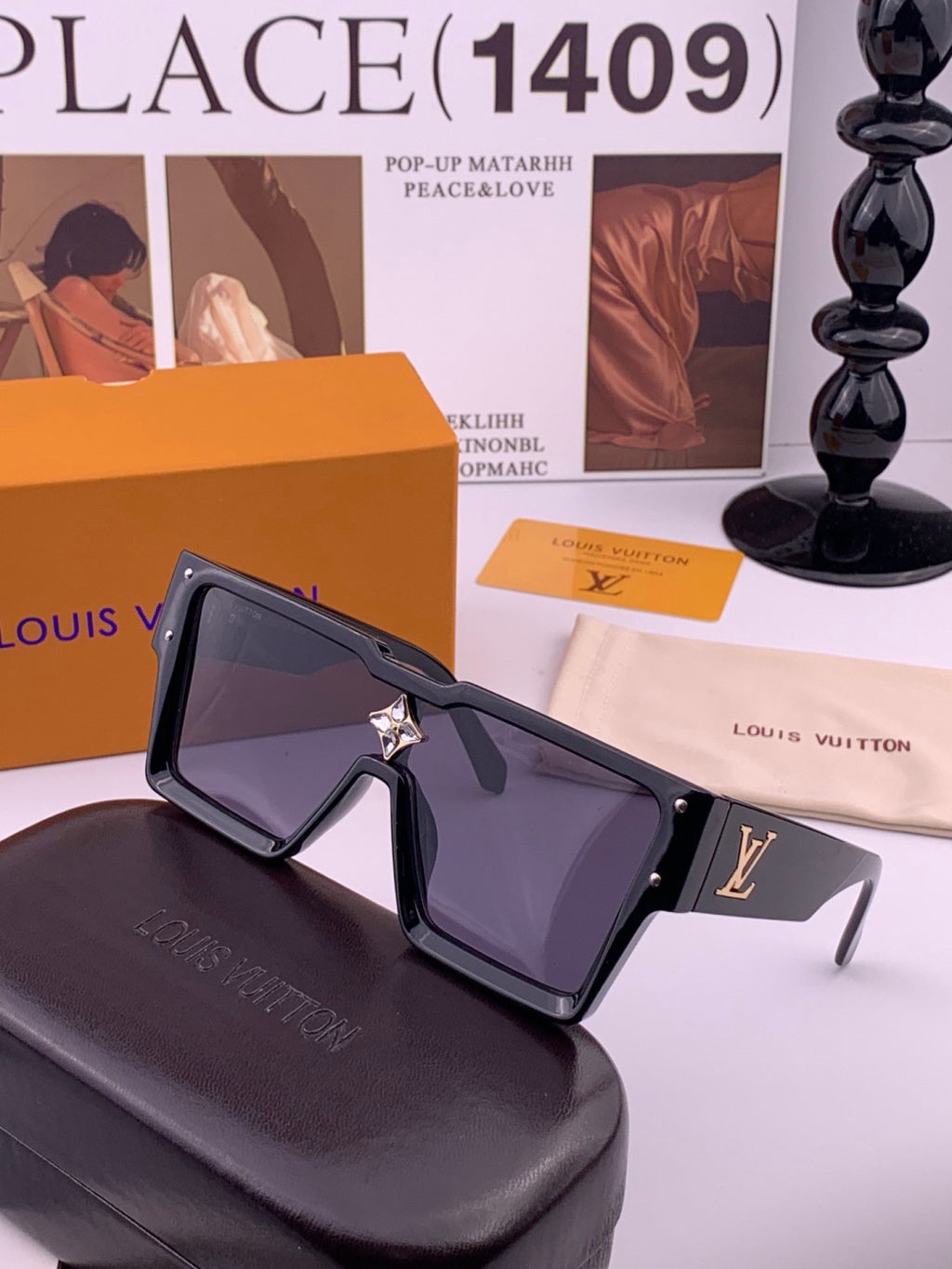 Louis Vuitton L7600 Square Black Lens Sunglasses for Women - 486174 - detail image 2