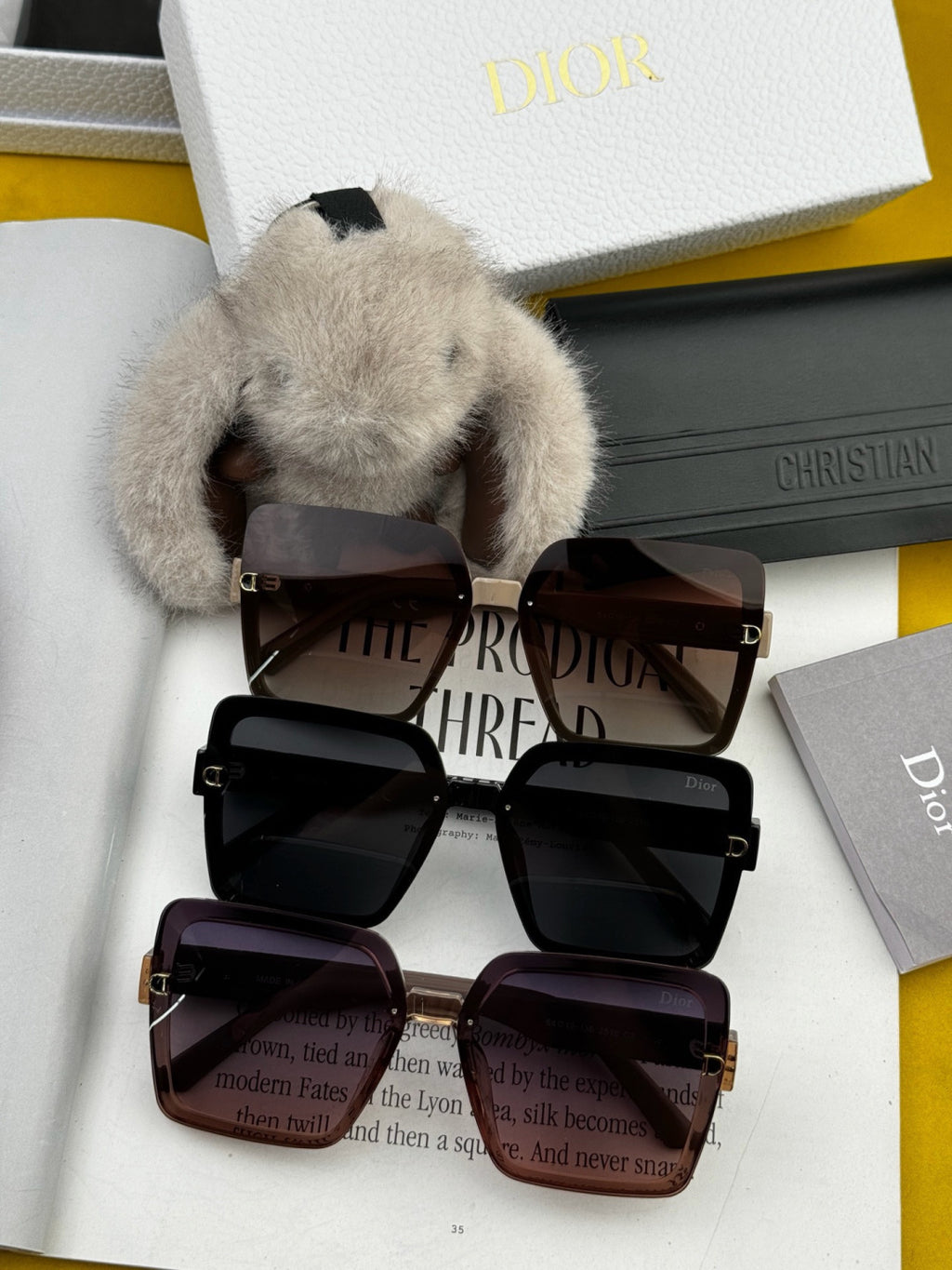 Dior CD6251 Polarized Square Black Lens Sunglasses for Women - detail image 7
