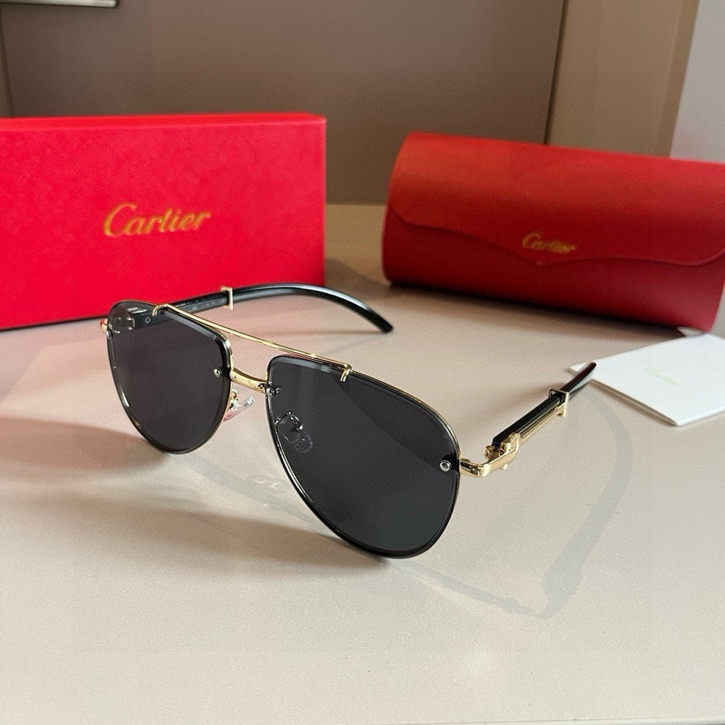 Cartier Aviator Gold Lens Sunglasses for Men - 935058 - detail image 3
