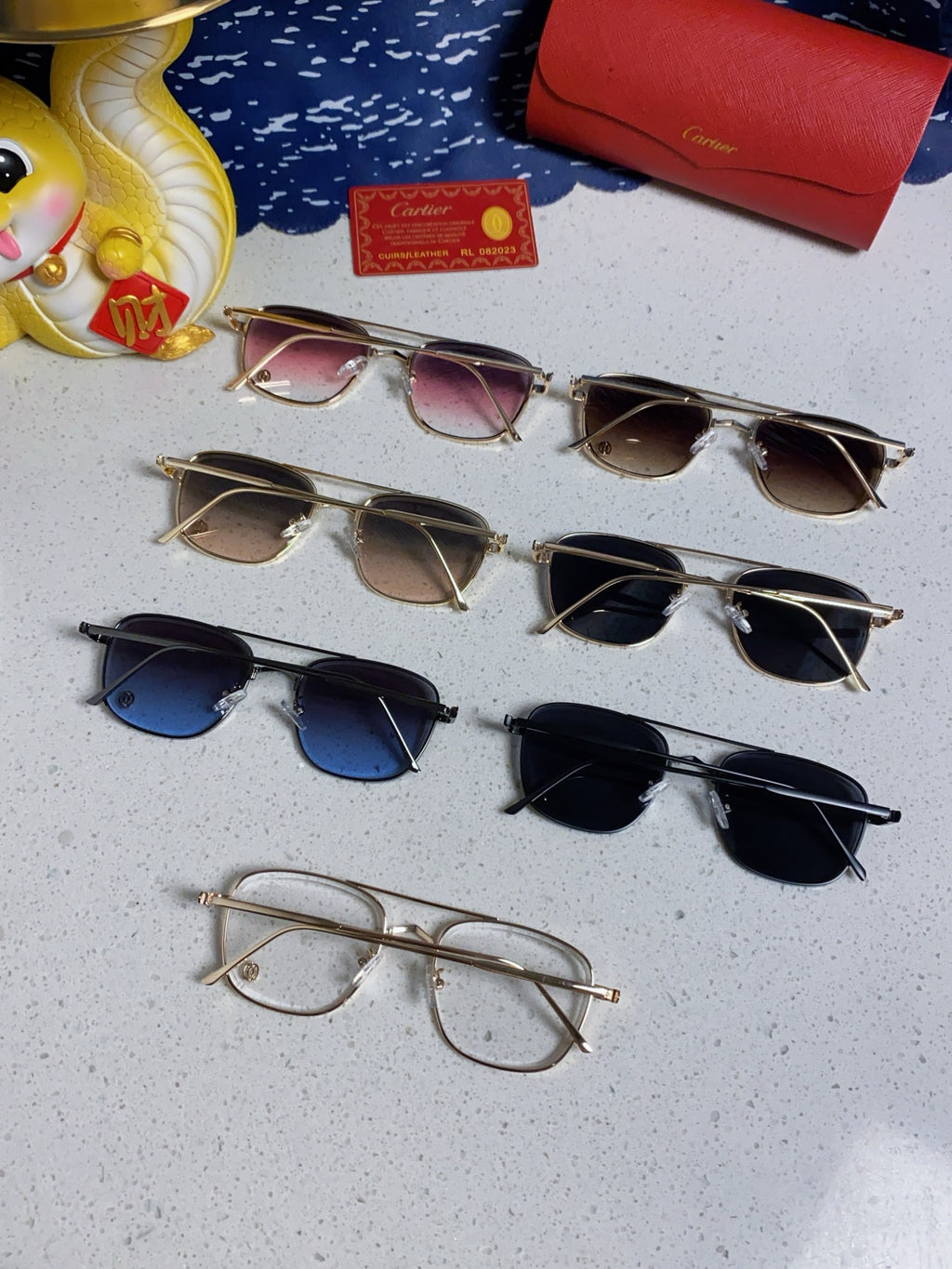 Cartier Aviator Blue Lens Sunglasses for Men & Women - 382790 - detail image 10