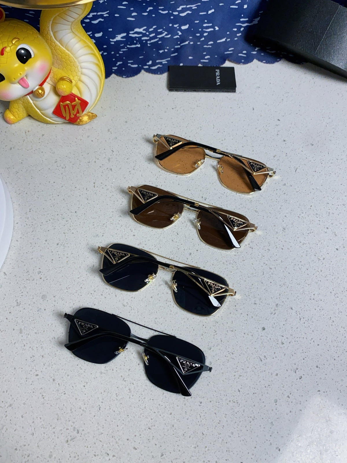 Prada Metal Fashion Gold Lens Sunglasses for Men & Women - detail image 10
