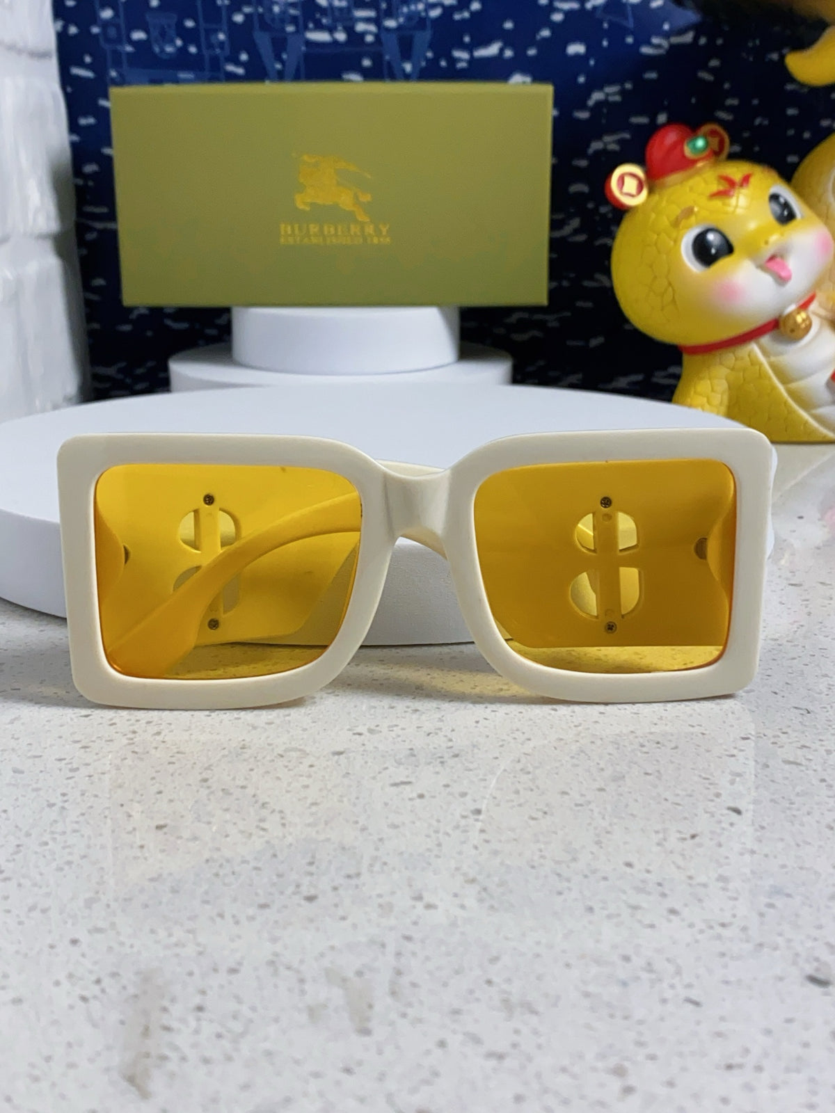 Burberry Oversized Orange Lens Sunglasses for Men & Women - 416030 - detail image 7