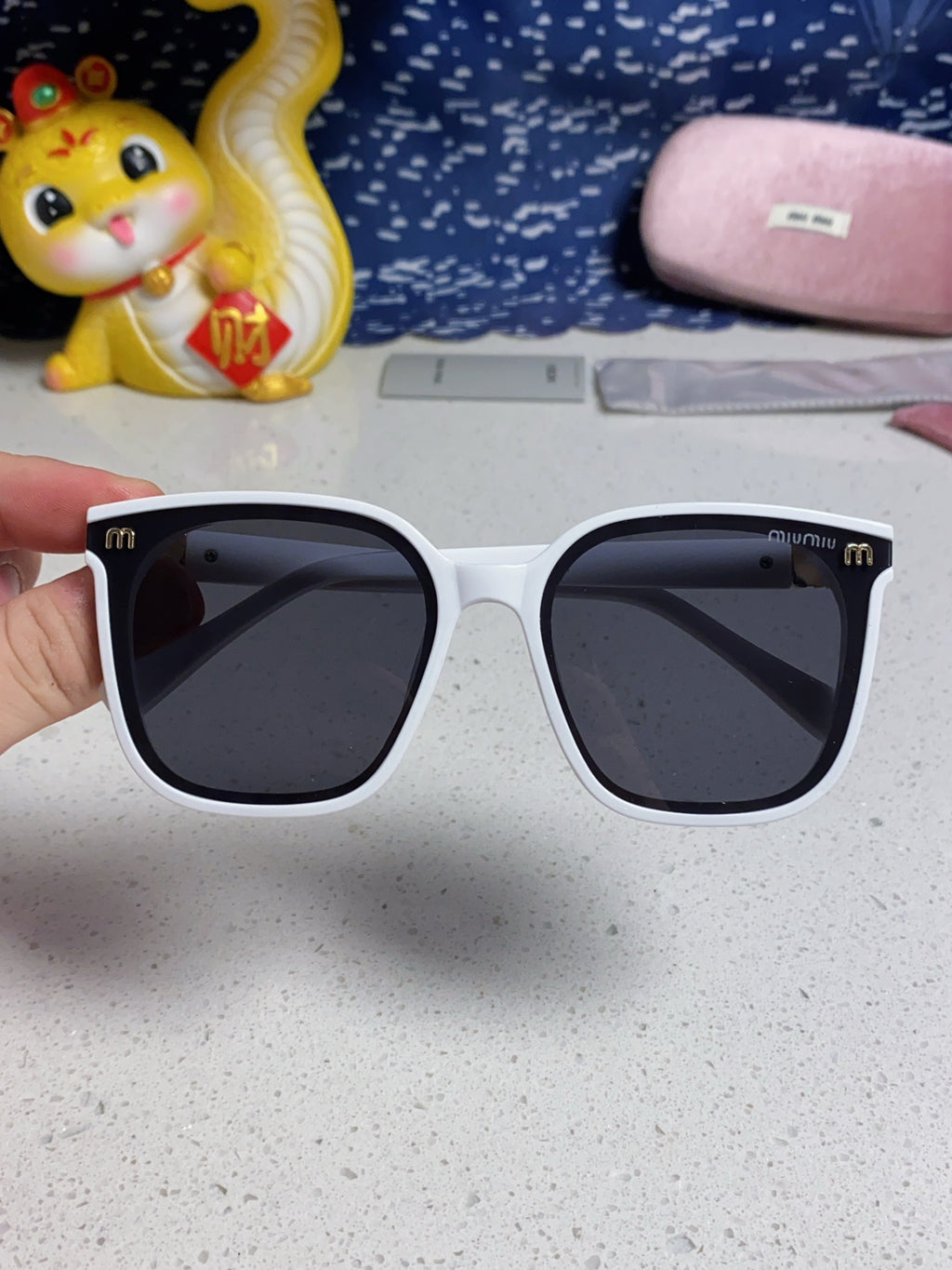 Miu Miu Round Silver Lens Sunglasses for Women - 432672 - detail image 4