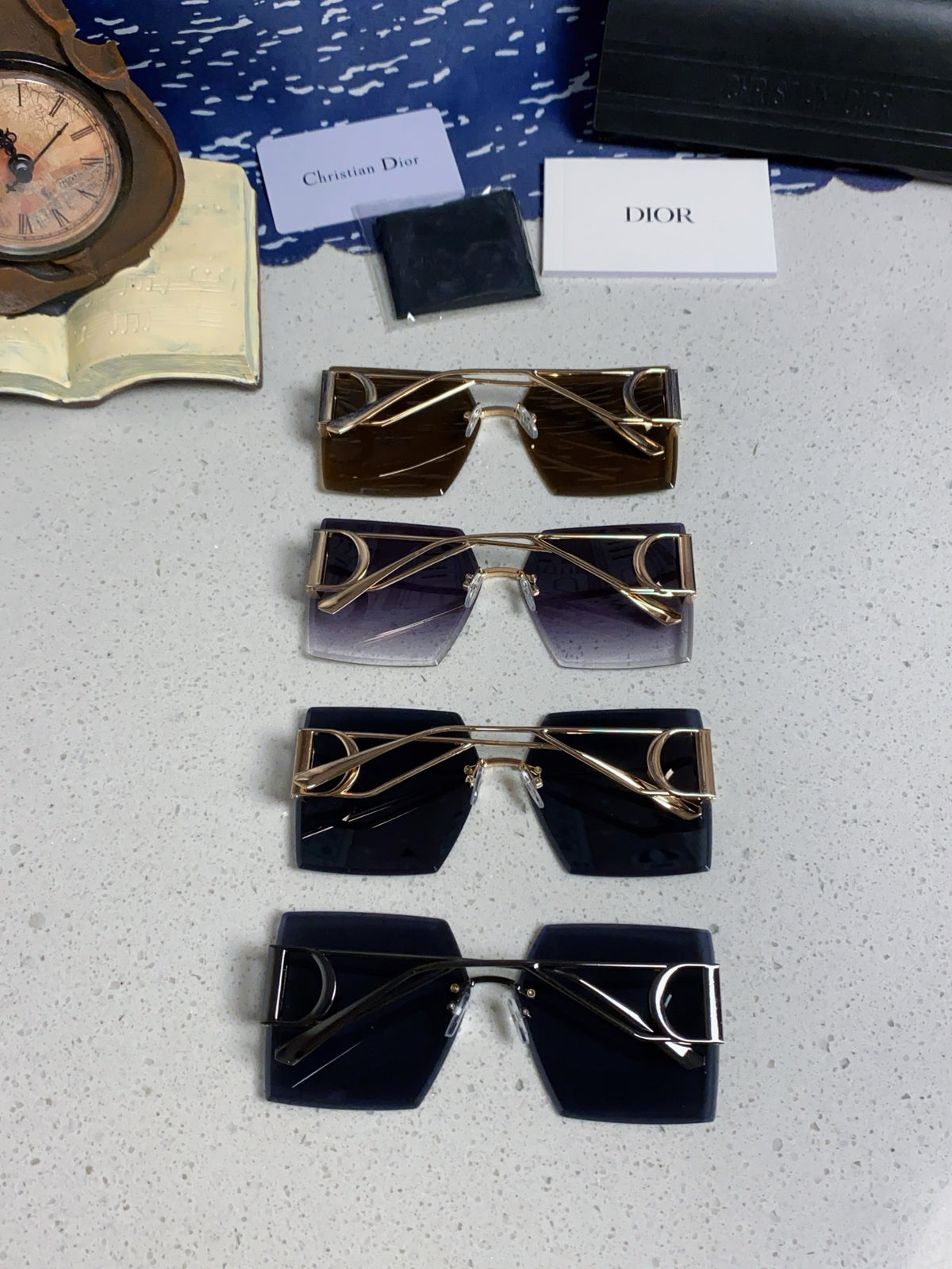 Dior 30MONTAIGNE Lightweight Rimless Gray Lens Sunglasses for Men & Women - detail image 11