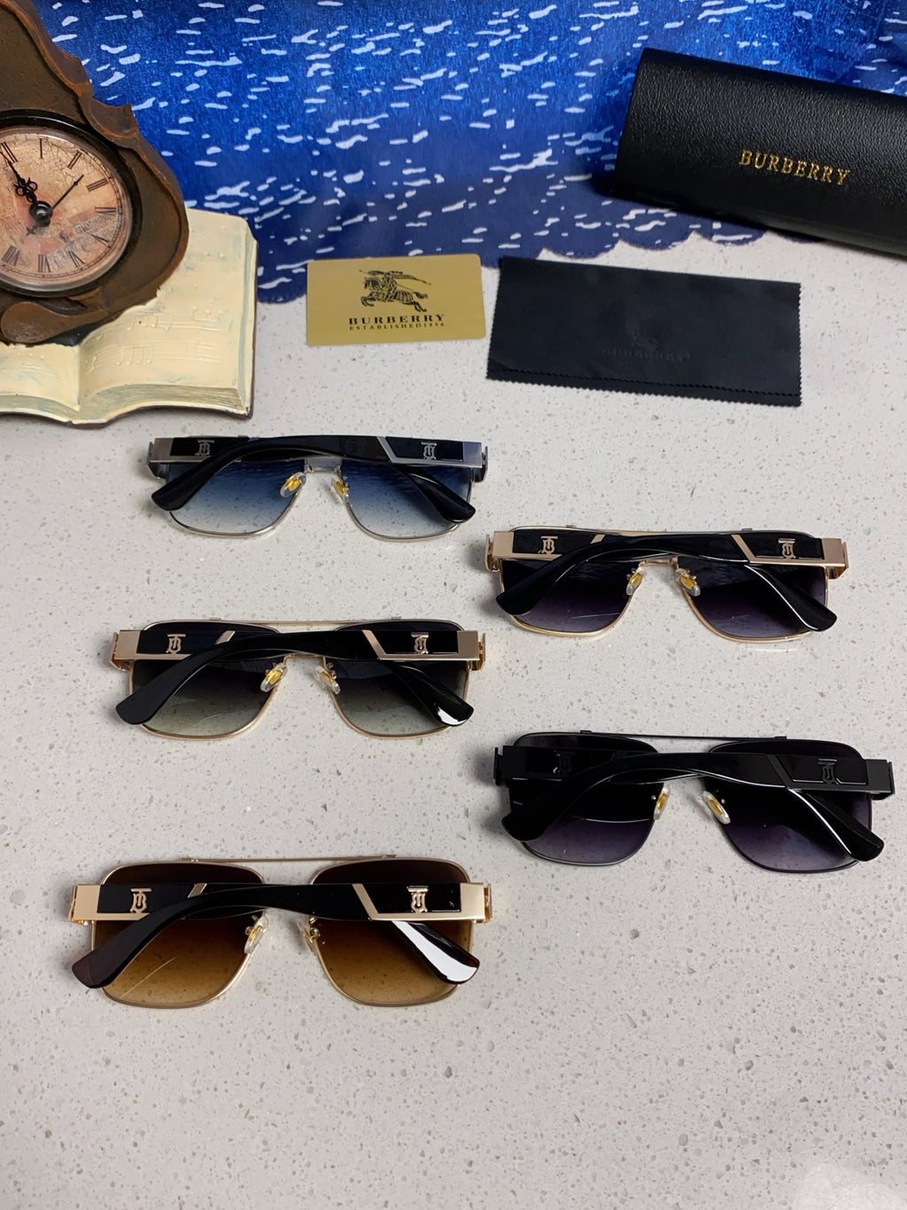 Burberry Metal Square Silver Lens Sunglasses for Men & Women - 449629 - detail image 11