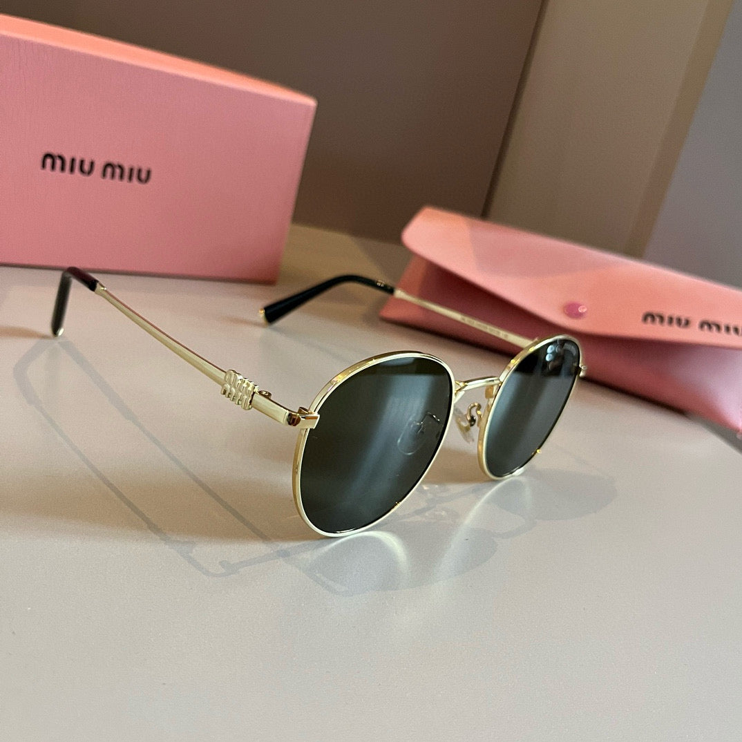 Miu Miu Metal Fashion Brown Lens Sunglasses for Men & Women - 466145