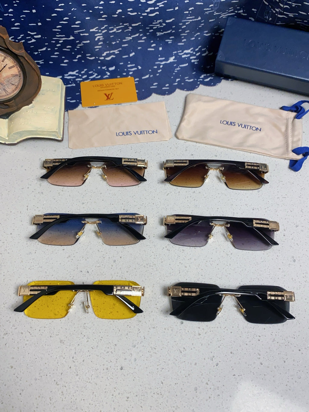 Louis Vuitton Lightweight Rimless Brown Lens Sunglasses for Men & Wom - 132174 - detail image 11