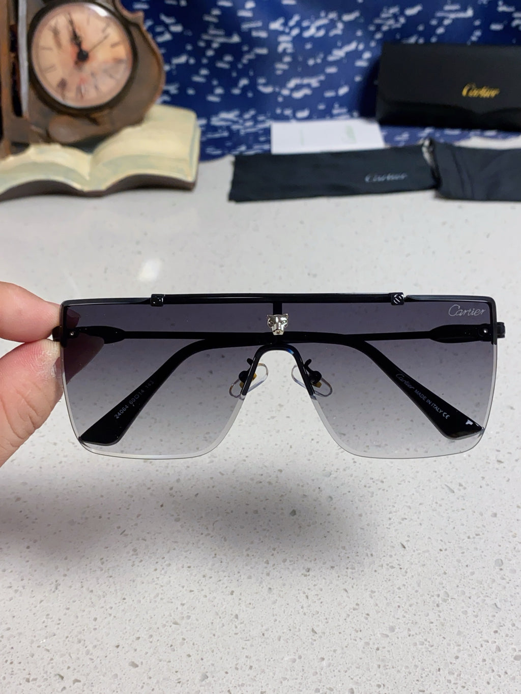 Cartier Fashion Silver Lens Sunglasses for Men - detail image 4