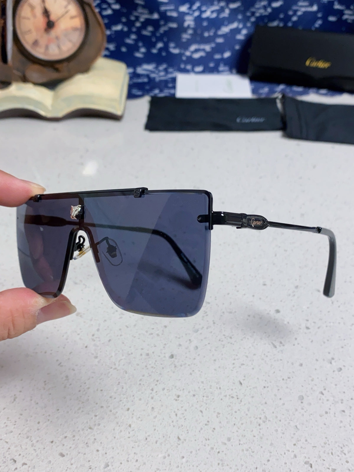 Cartier Fashion Blue Lens Sunglasses for Men - 432384 - detail image 6