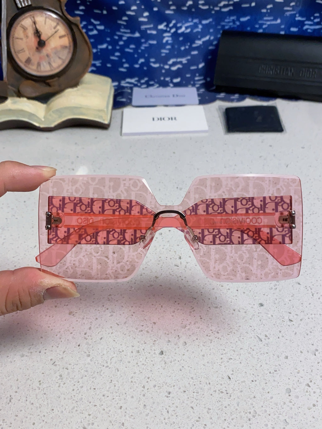 Dior Lightweight Rimless Red Lens Sunglasses for Men - detail image 4