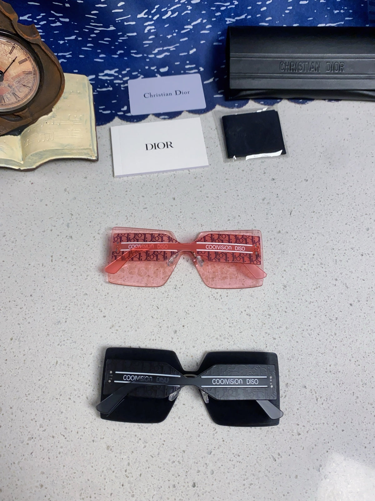 Dior Lightweight Rimless Blue Lens Sunglasses for Men - detail image 9