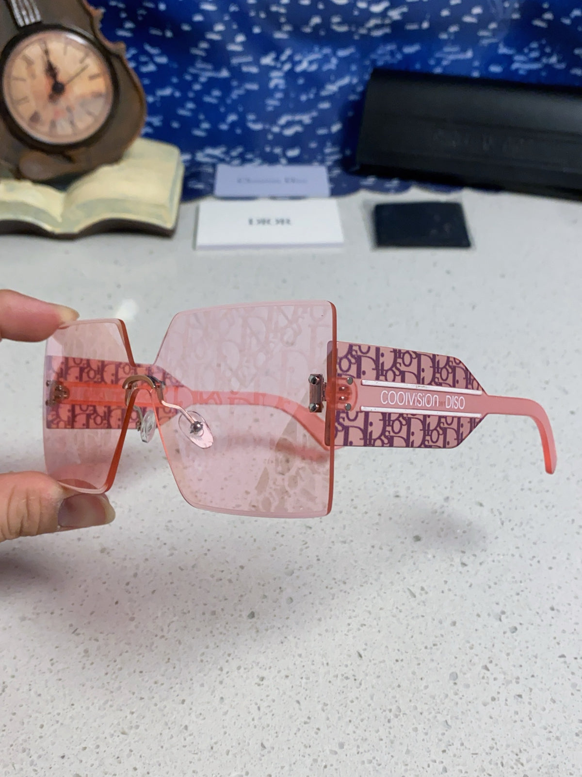 Dior Lightweight Rimless Red Lens Sunglasses for Men - 431846 - detail image 6