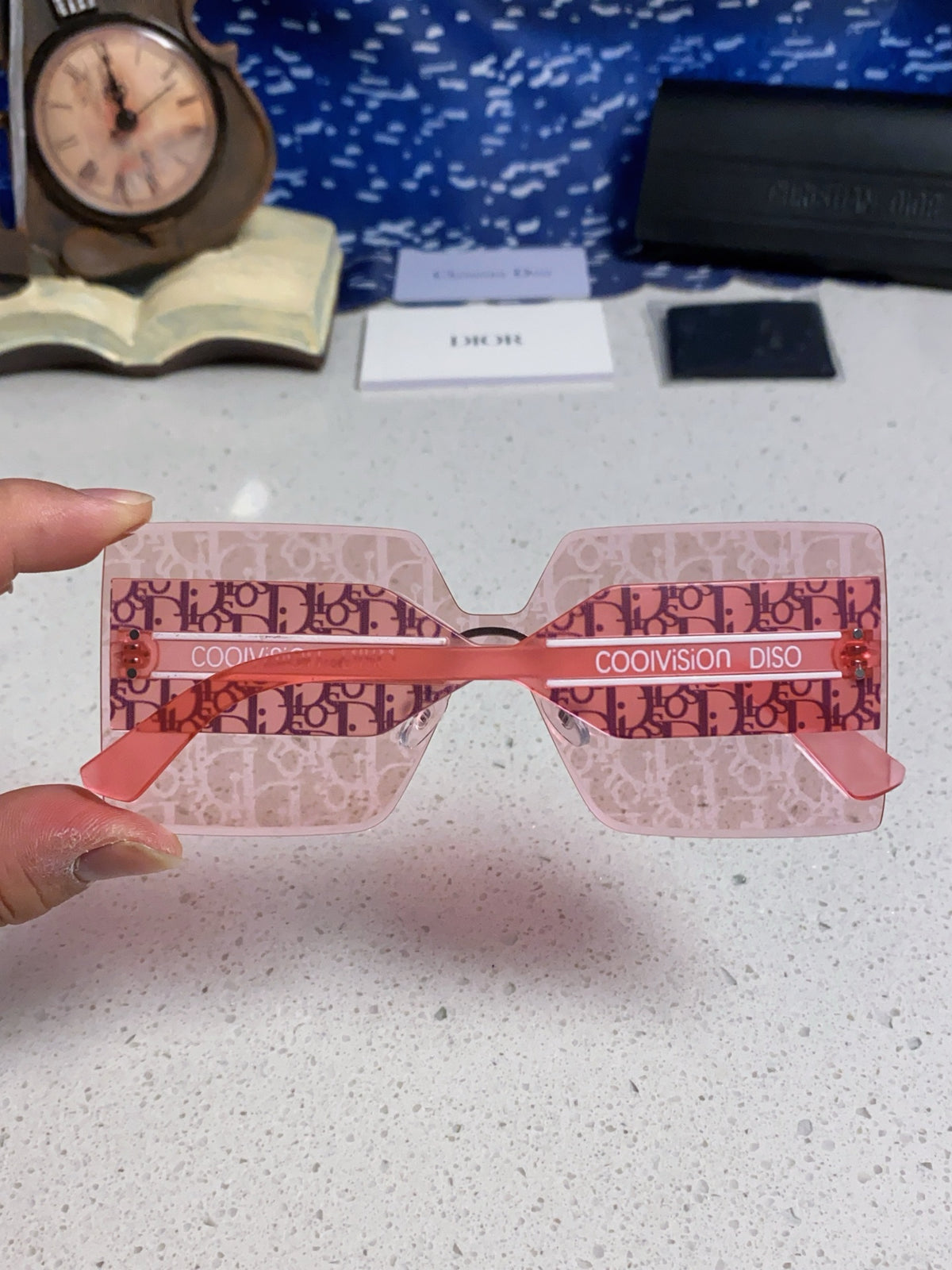 Dior Lightweight Rimless Red Lens Sunglasses for Men - detail image 5
