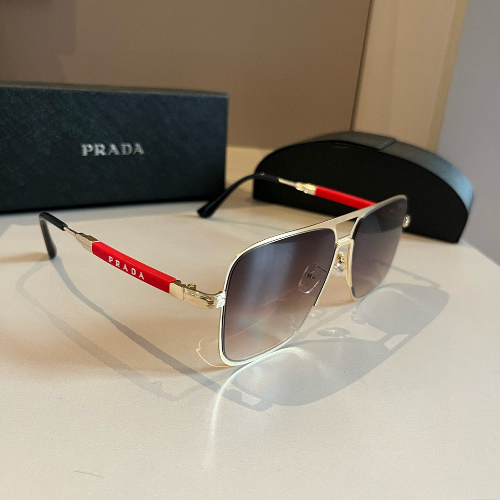 Prada Polarized Fashion Gold Lens Sunglasses for Men - 382584
