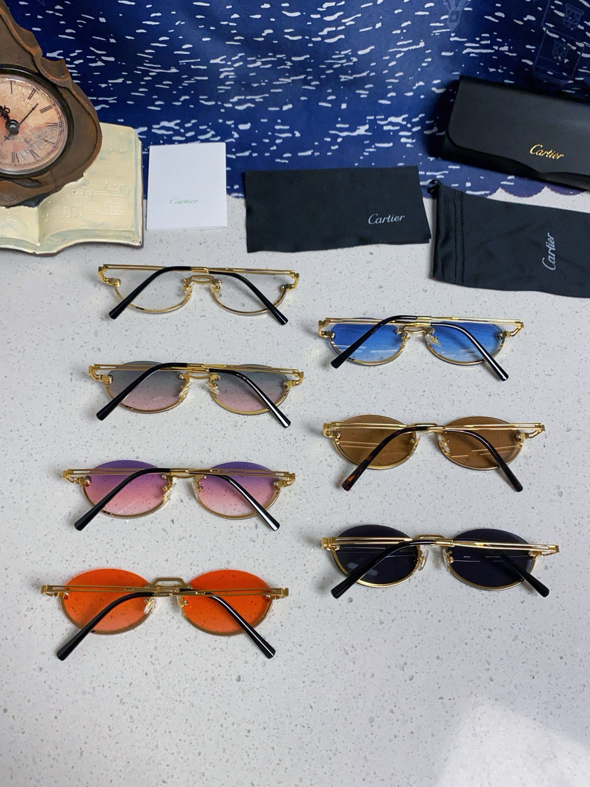 Cartier Lightweight Rimless Silver Lens Sunglasses for Men & Women - 382793 - detail image 12