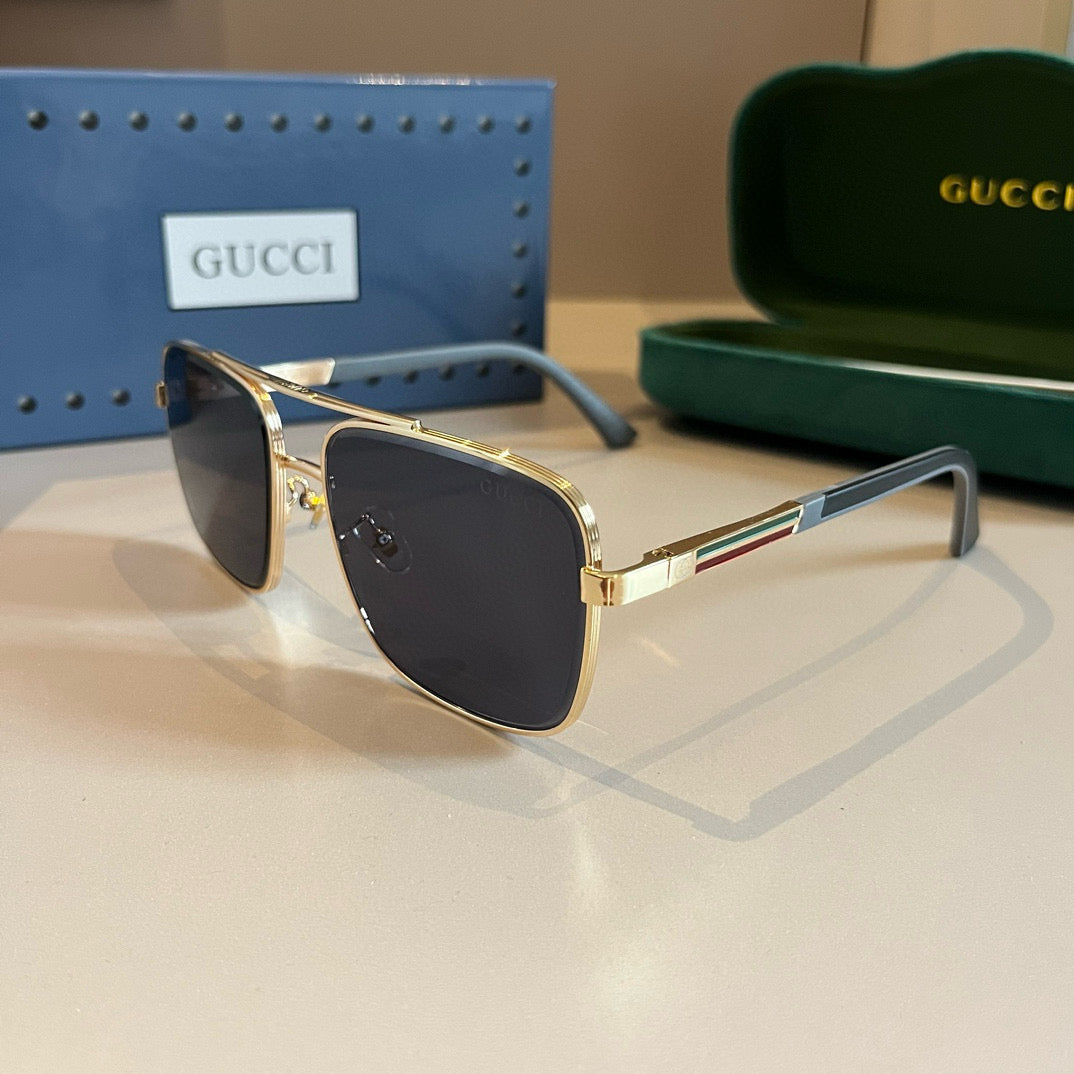 Gucci Polarized Fashion Gold Lens Sunglasses for Men - detail image 4