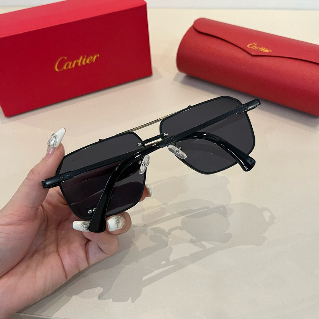 Cartier Lightweight Metal Rimless Silver Lens Sunglasses for Men & Wo - 935072 - detail image 7