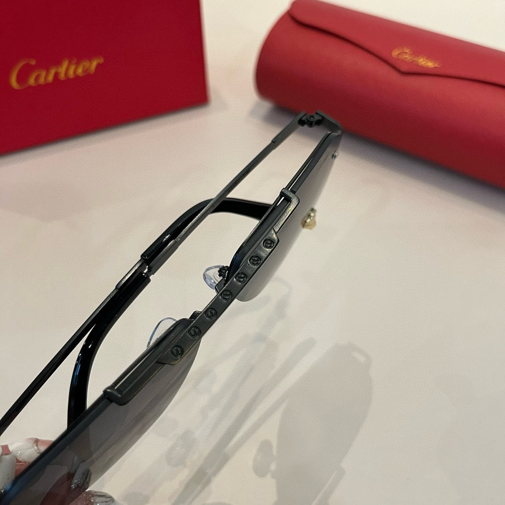Cartier Lightweight Metal Rimless Silver Lens Sunglasses for Men & Wo - 935072 - detail image 9