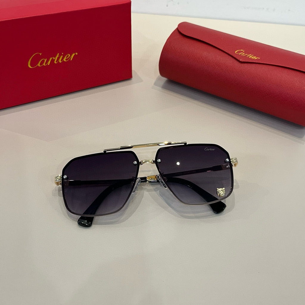 Cartier Lightweight Metal Rimless Silver Lens Sunglasses for Men & Wo - 358490 - detail image 9
