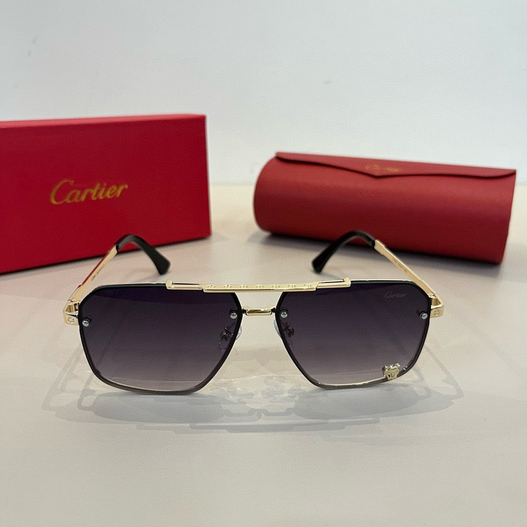 Cartier Lightweight Metal Rimless Silver Lens Sunglasses for Men & Wo - 358490 - detail image 2