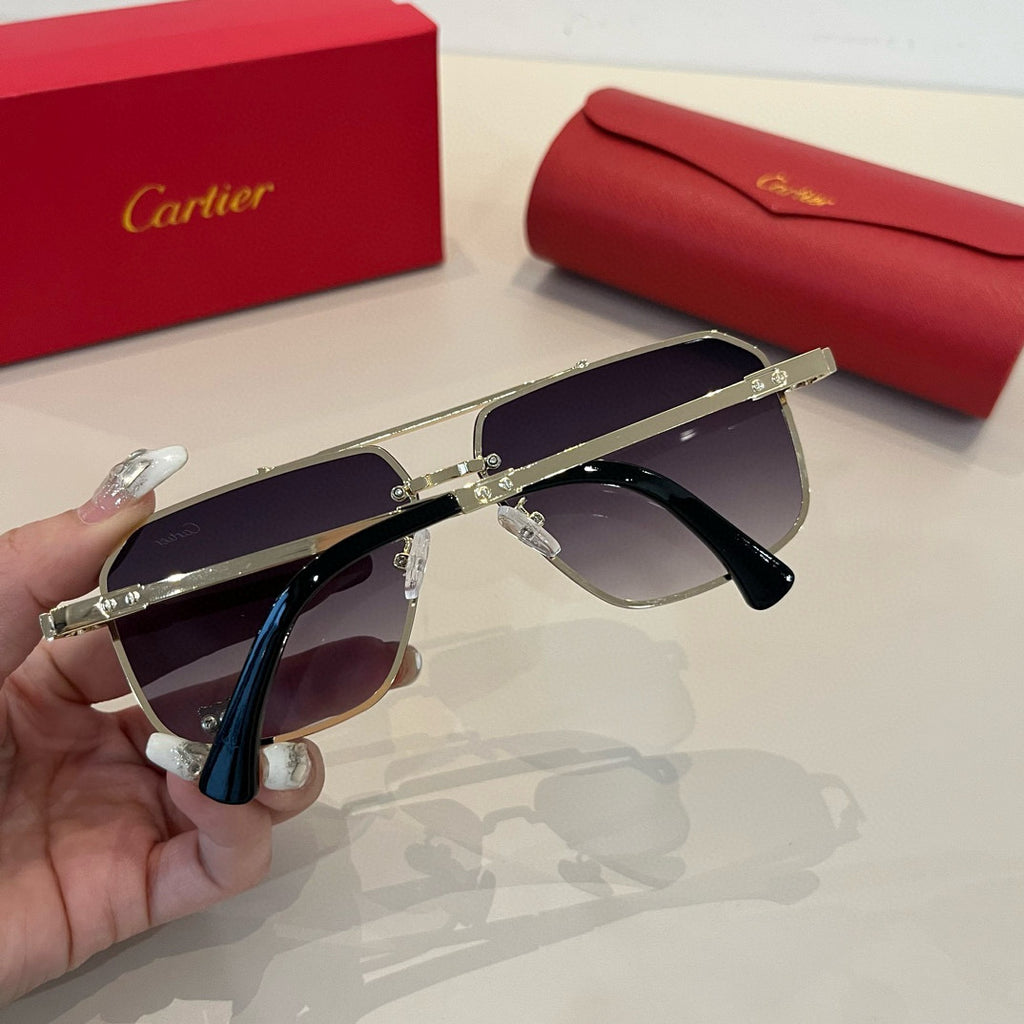 Cartier Lightweight Metal Rimless Silver Lens Sunglasses for Men & Wo - 935073 - detail image 7