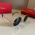 Cartier Metal Fashion Gold Lens Sunglasses for Men & Women - 358492