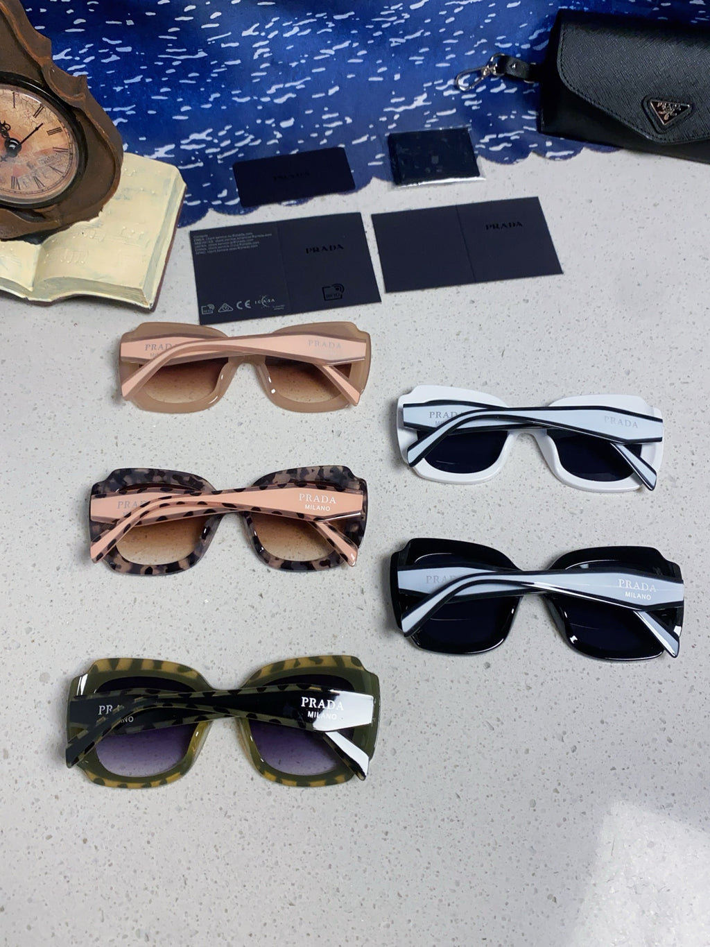 Prada 16YSF Acetate Fashion Black Lens Sunglasses for Men & Women - detail image 11