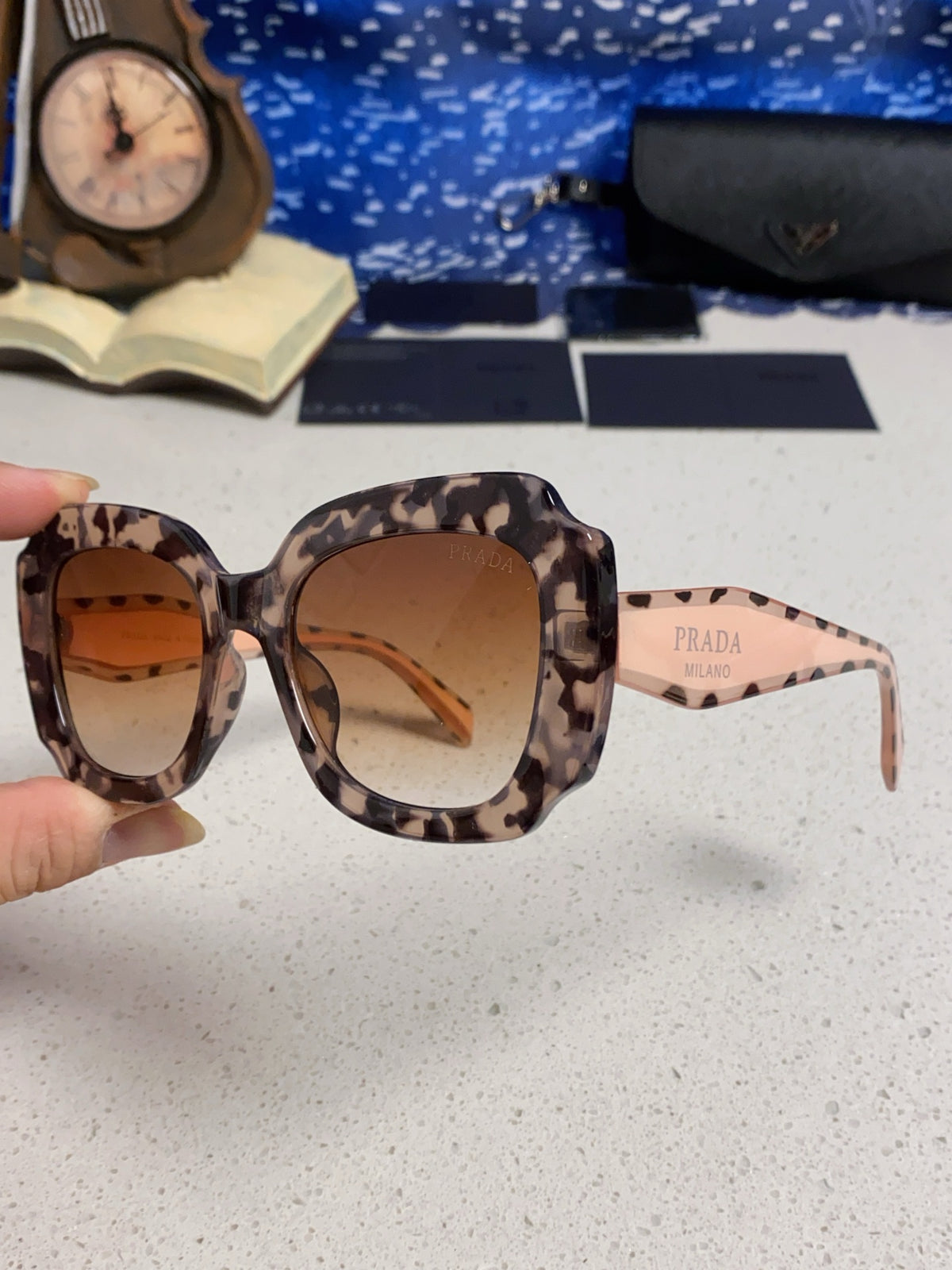 Prada 16YSF Acetate Fashion Gold Lens Sunglasses for Men & Women - detail image 6