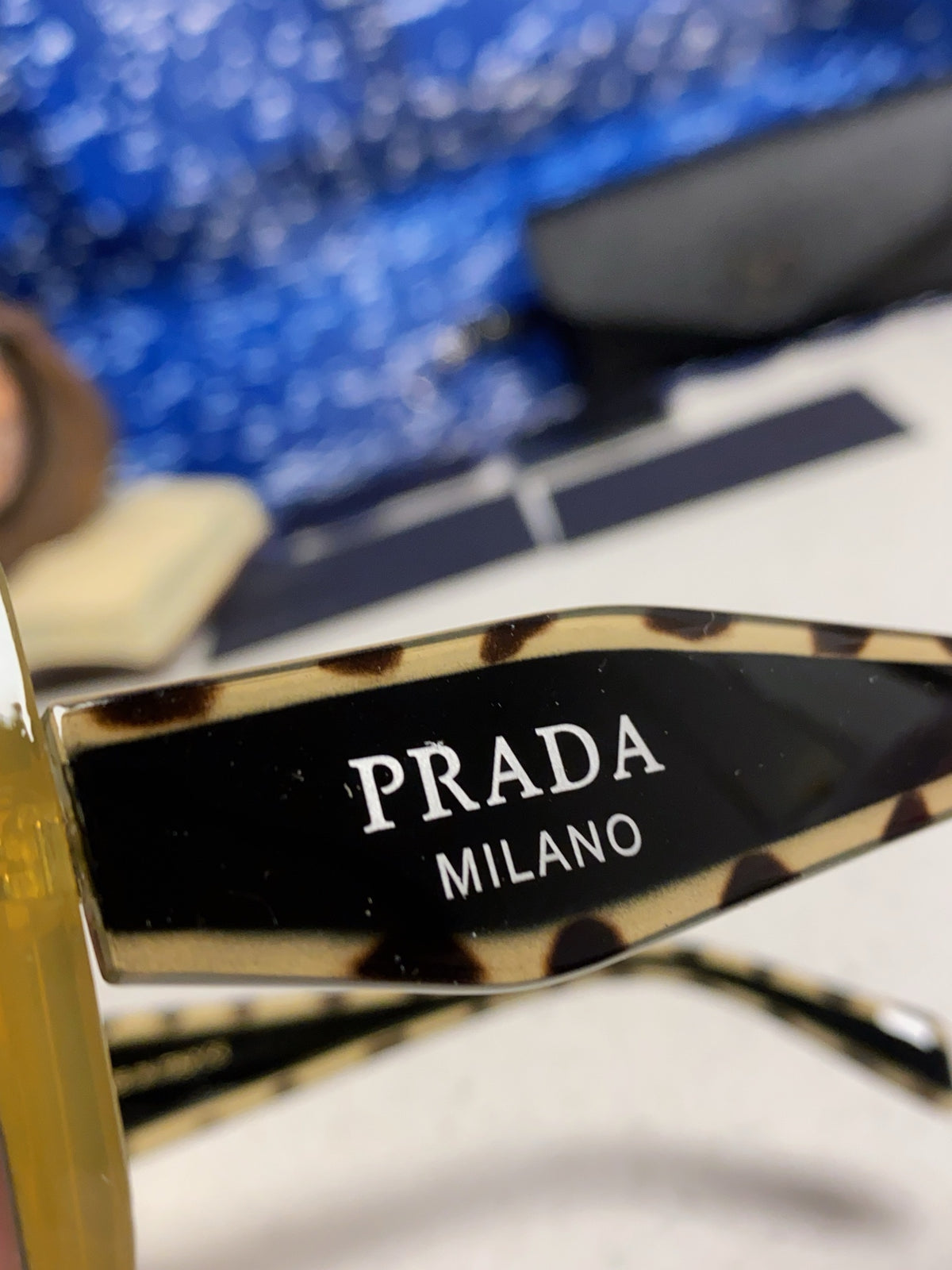 Prada 16YSF Acetate Fashion Blue Lens Sunglasses for Men & Women - 432118 - detail image 7