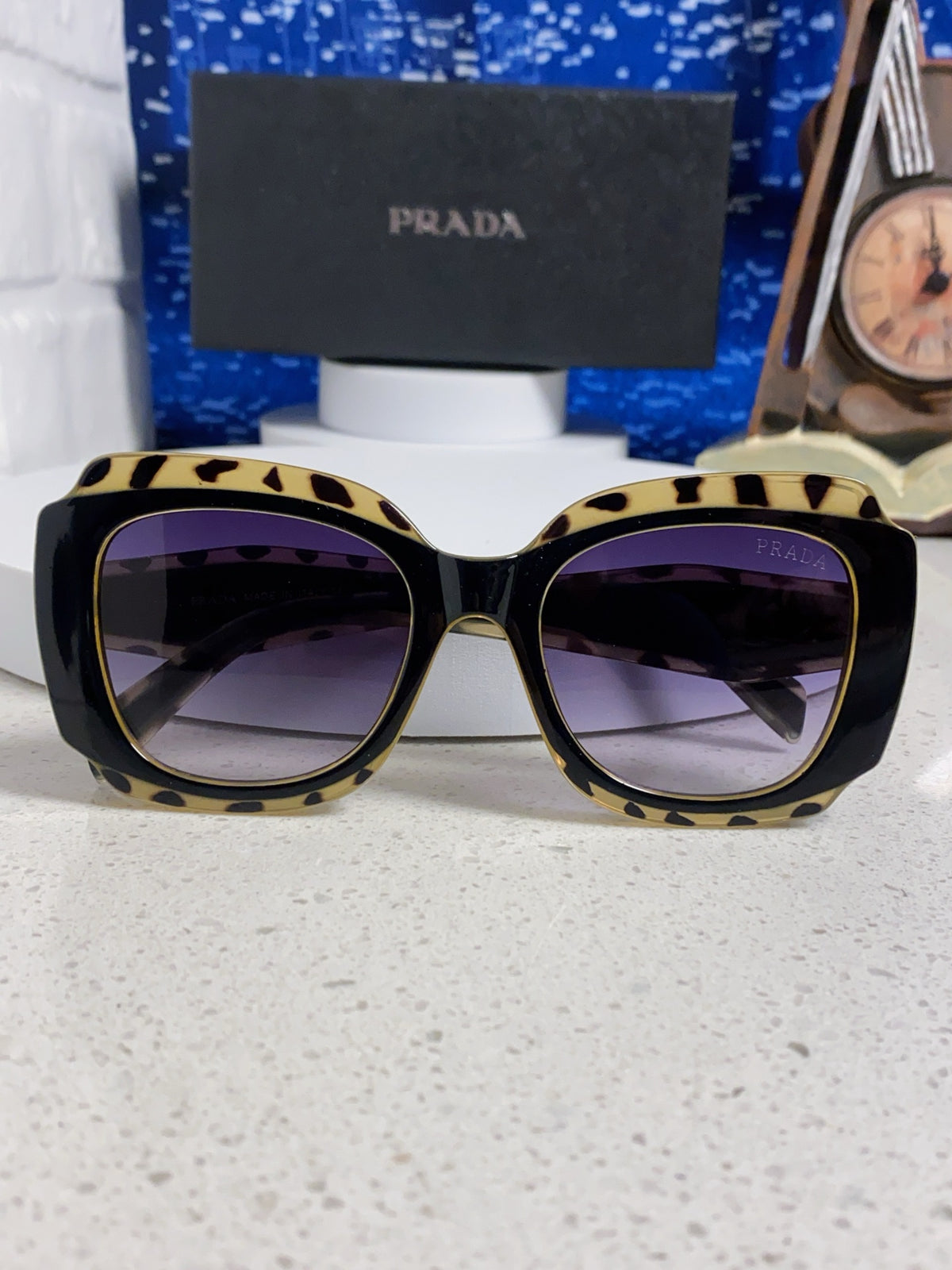 Prada 16YSF Acetate Fashion Blue Lens Sunglasses for Men & Women - 432118 - detail image 9