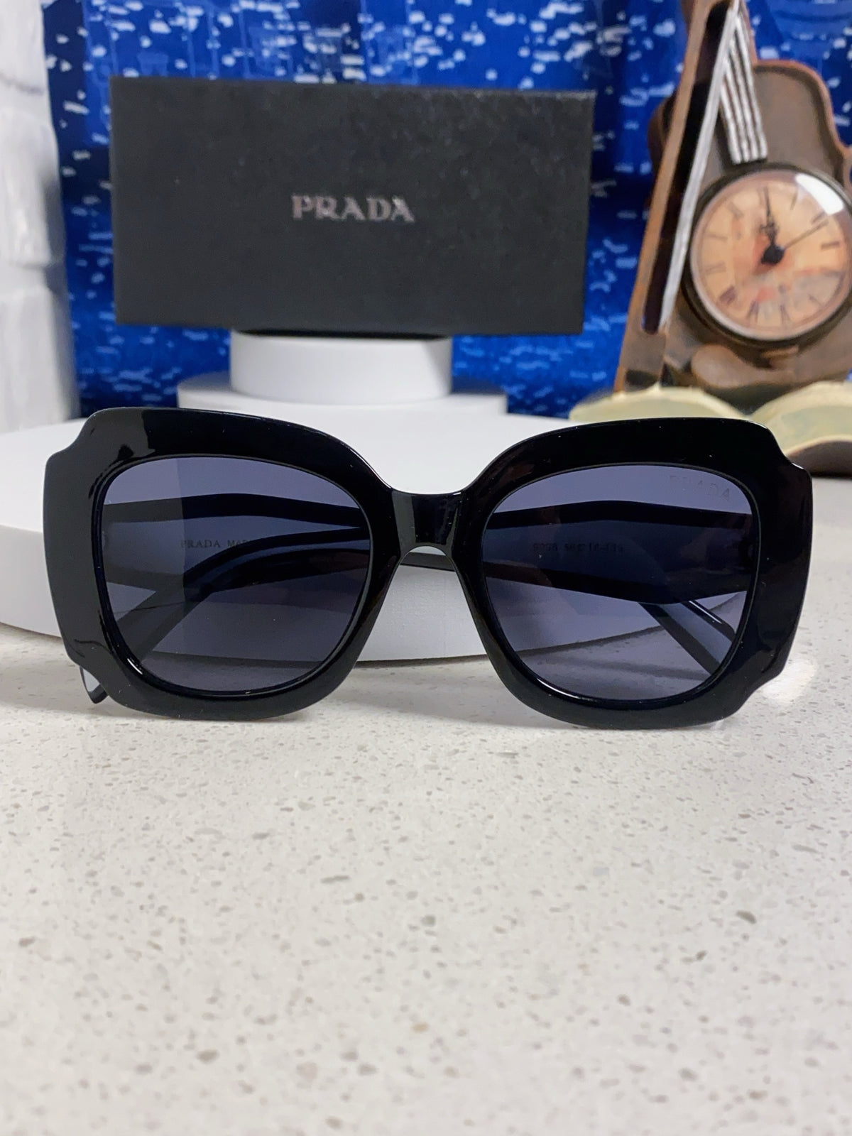Prada 16YSF Acetate Fashion Black Lens Sunglasses for Men & Women - detail image 9