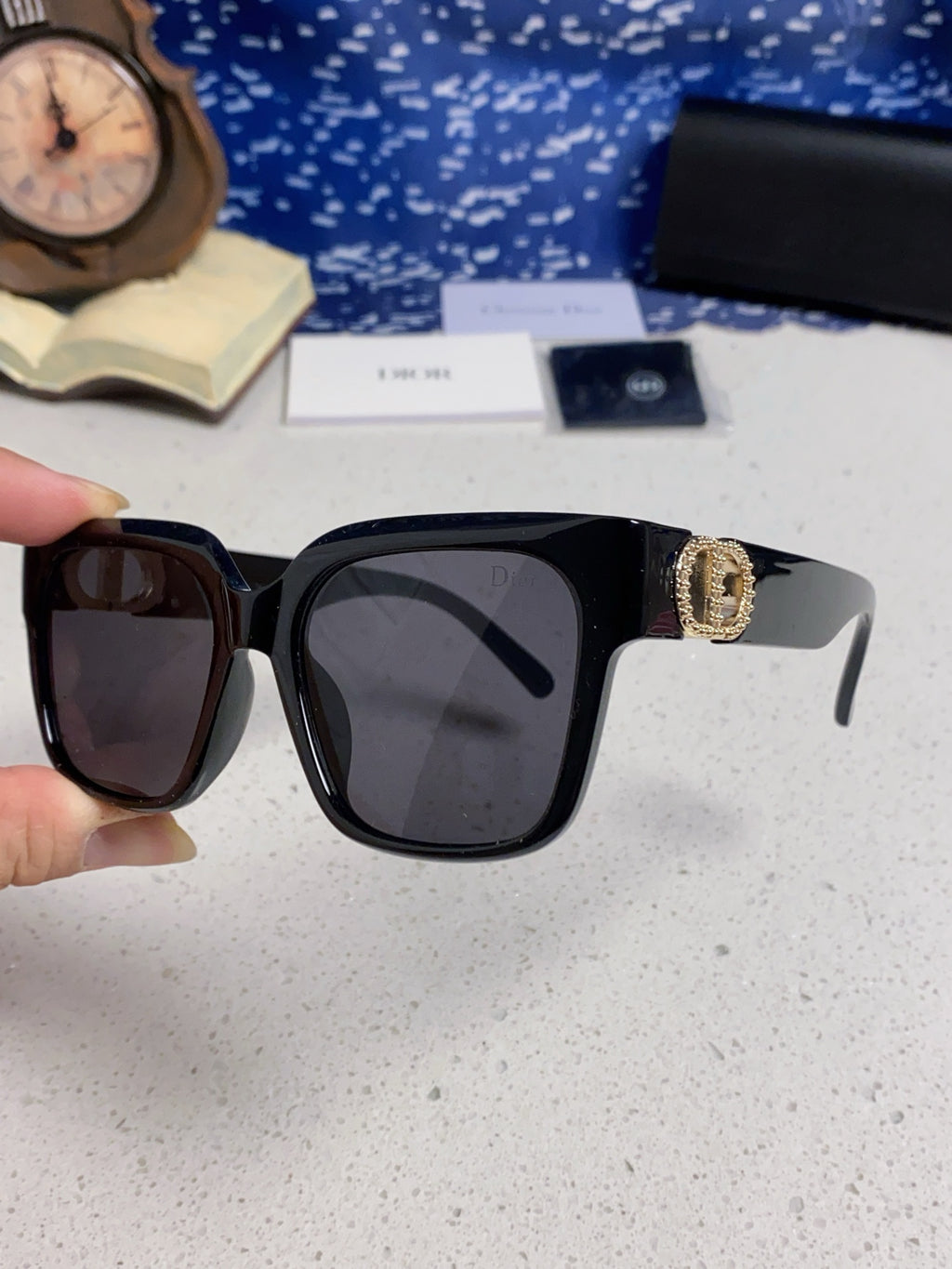 Dior Oversized Black Lens Sunglasses for Women - detail image 6