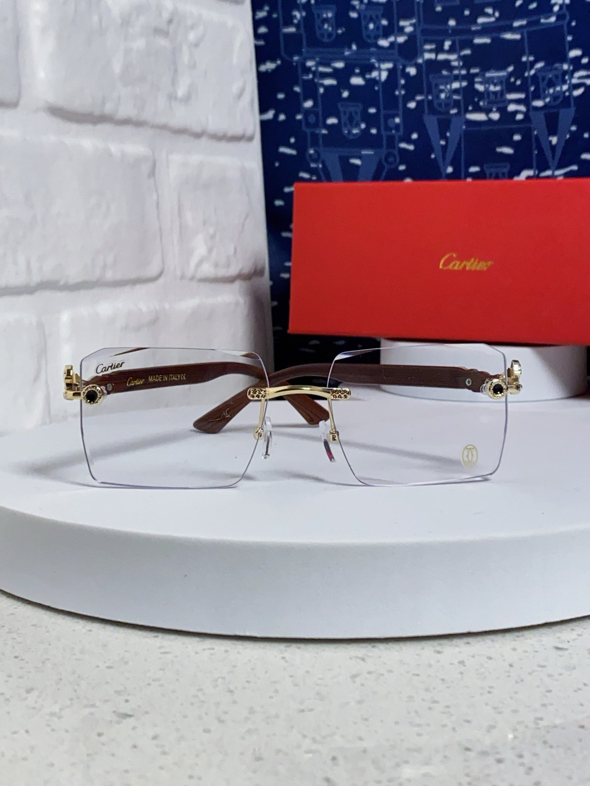 Cartier Lightweight Rimless Silver Lens Sunglasses for Men & Women - 432349 - detail image 2