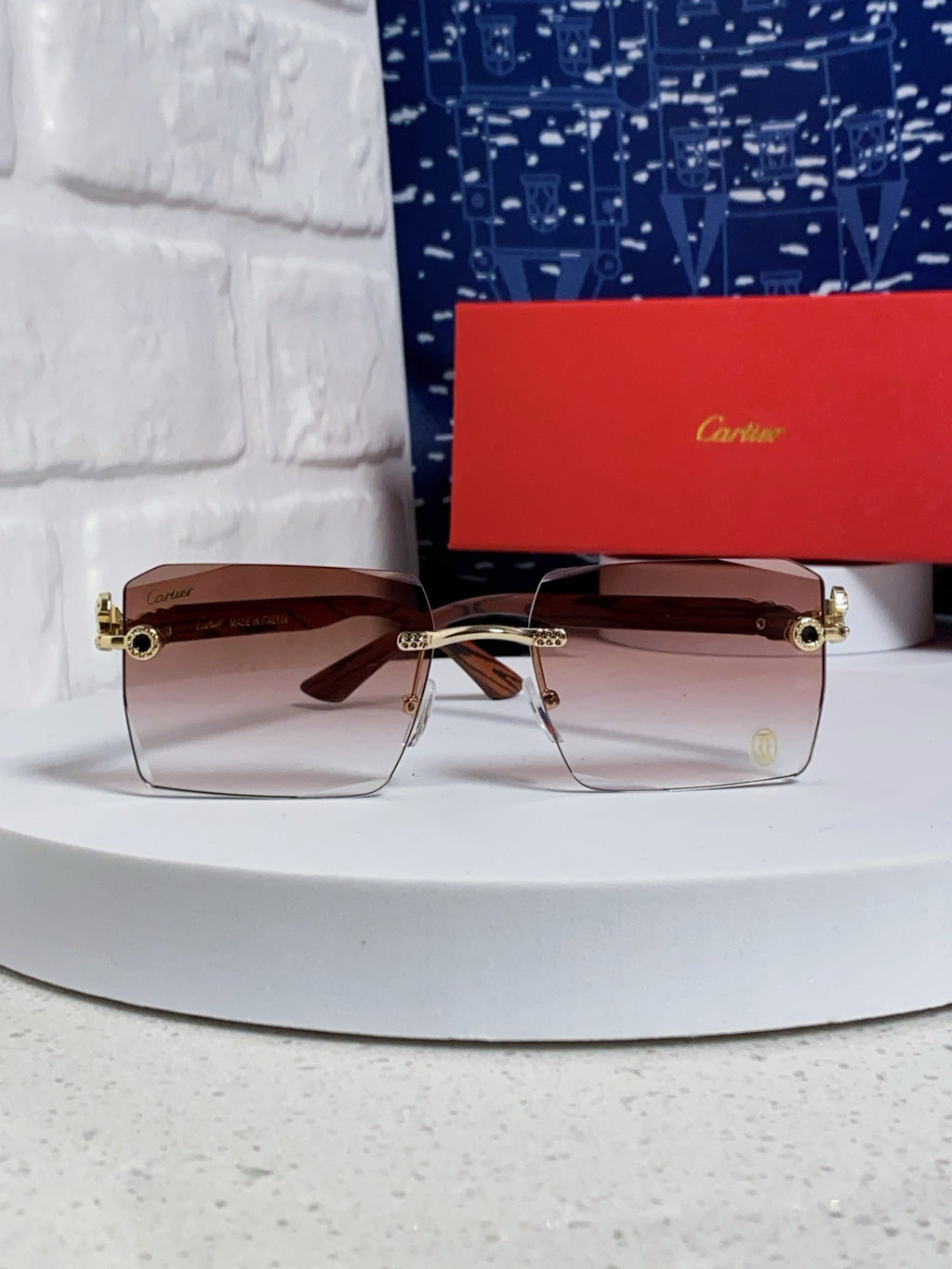 Cartier Lightweight Rimless Silver Lens Sunglasses for Men & Women - 432351 - detail image 2