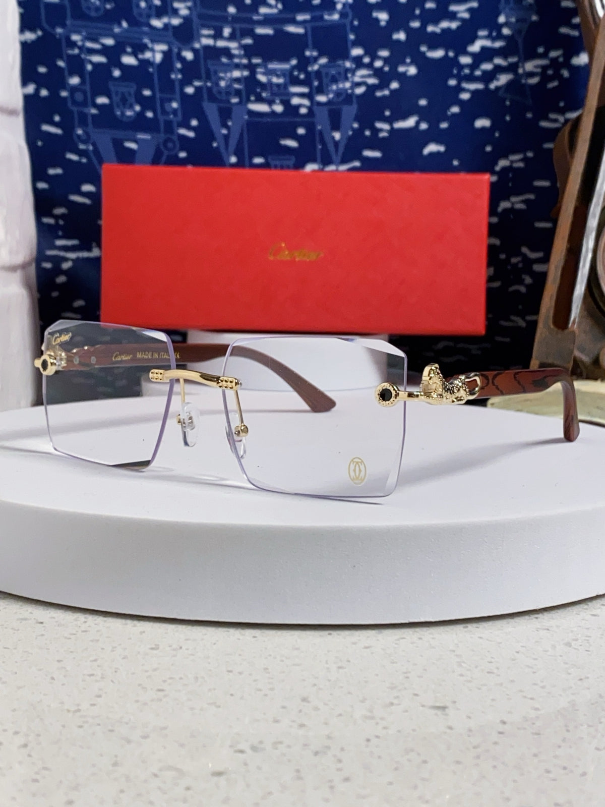 Cartier Lightweight Rimless Silver Lens Sunglasses for Men & Women - 432349