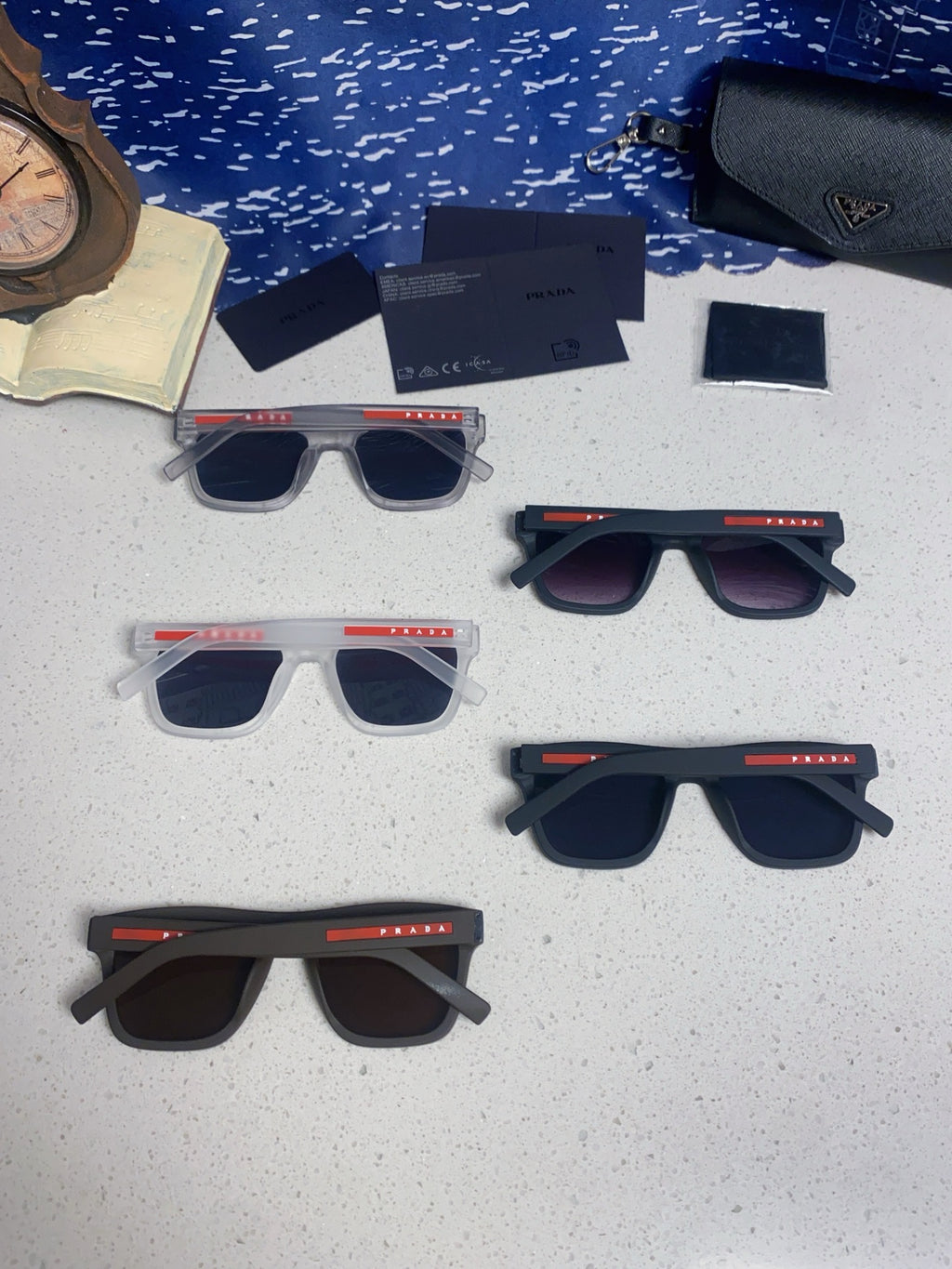 Prada Square Blue Lens Sunglasses for Men & Women - 432052 - detail image 11
