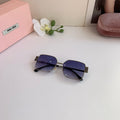 Miu Miu Metal Square Blue Lens Sunglasses for Men & Women - 358685
