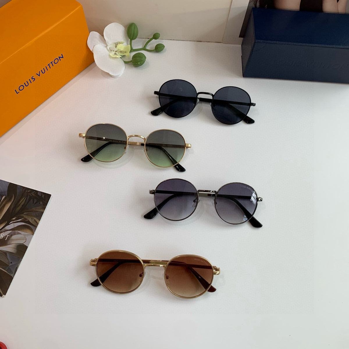 Louis Vuitton Metal Round Red Lens Sunglasses for Men & Women - detail image 4