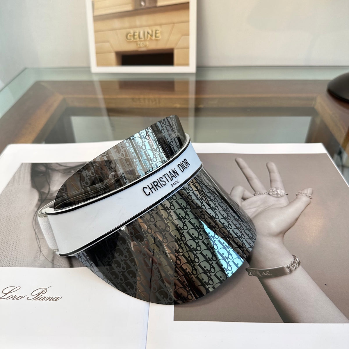Dior Fashion Gray Sun Visor for Men & Women - 132419 - detail image 4
