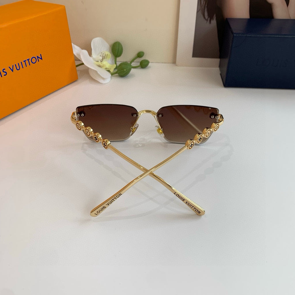 Louis Vuitton Metal Square Brown Lens Sunglasses for Men & Women - 132156