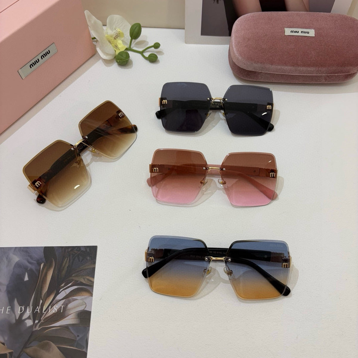 Miu Miu Square Brown Lens Sunglasses for Men & Women - 132600 - detail image 2