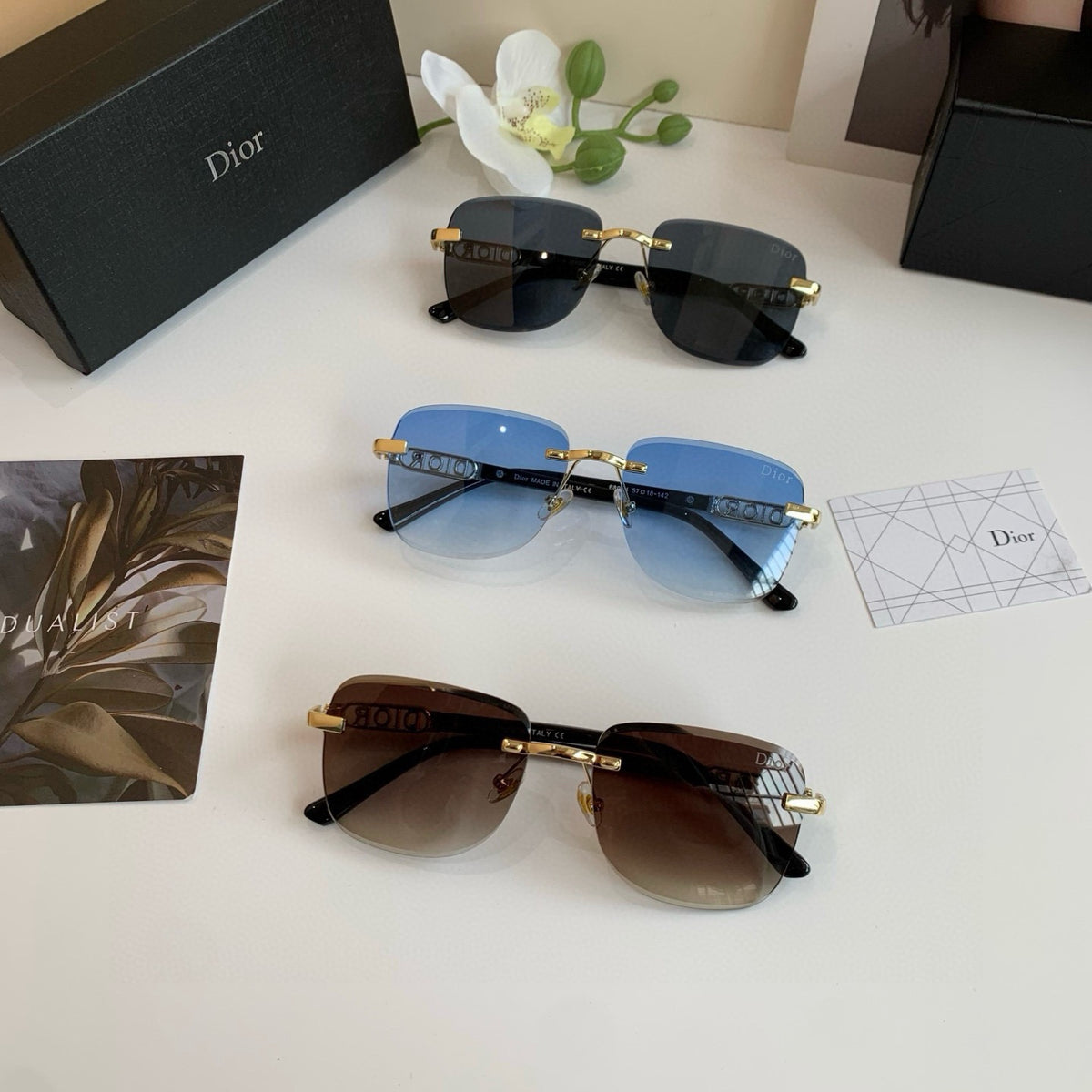 Dior Fashion Blue Lens Sunglasses for Men & Women - 382469