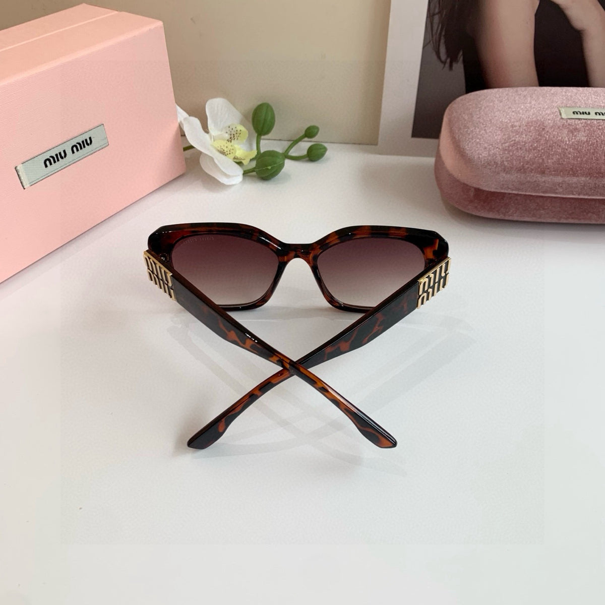 Miu Miu Square Black Lens Sunglasses for Men & Women - 382986 - detail image 2