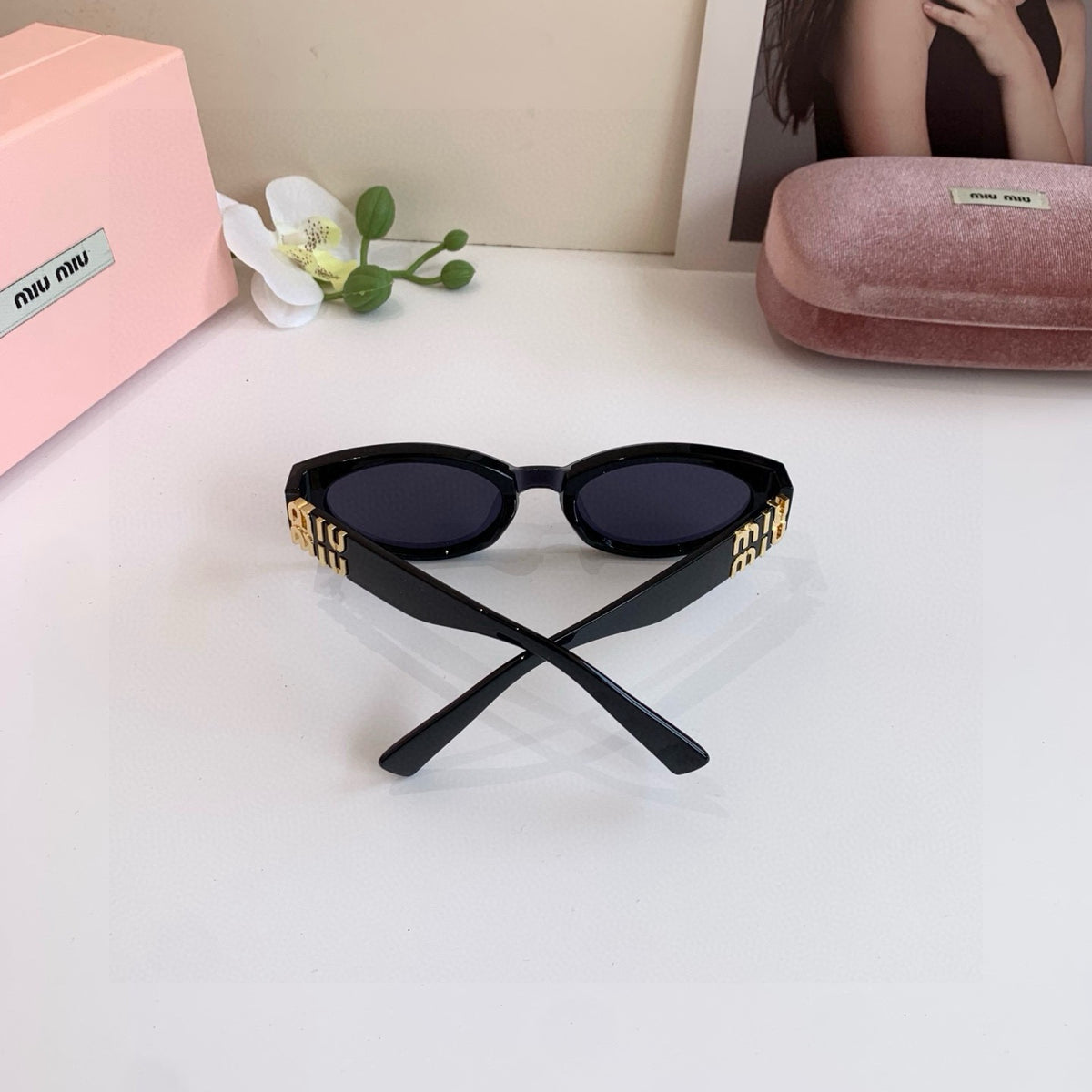 Miu Miu Square Black Lens Sunglasses for Men & Women - 358702 - detail image 2